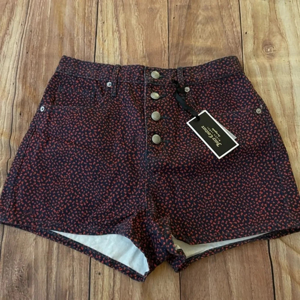Juicy Couture Laurel Ditsy Printed Denim Shorts - Picture 6 of 13